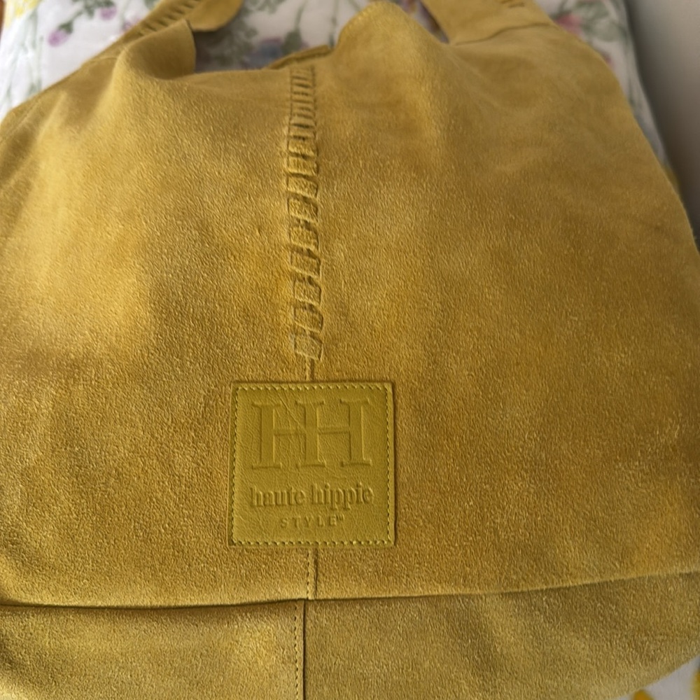 COPY - New 100% genuine suede yellow Haute Hippie Hobo with detachable pouch 🍀🍀 - Picture 2 of 13